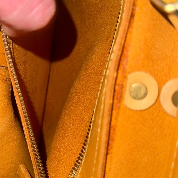 100% real leather, over the shoulder satchel with magnetic strap - Picture 3 of 4